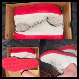 Vans Women's Platform Shoes - White and hot pink